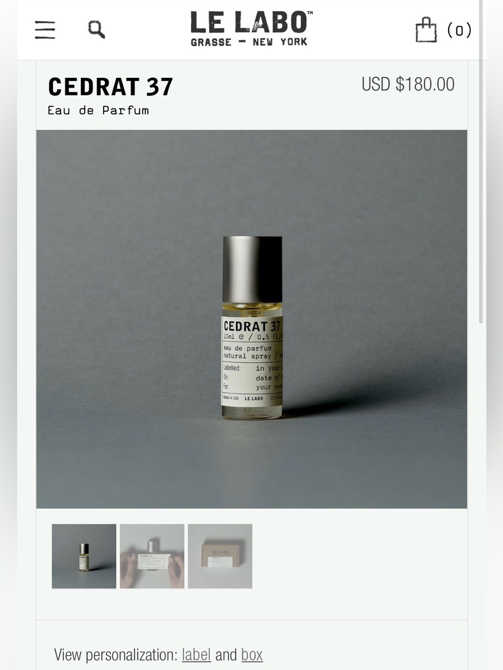 Le Labo Cedrat 37 Berlin City Exclusive